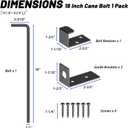 18" Heavy Duty Cane Bolt Gate Drop Rod Extra Thick Hardware Ground Latch for Wood PVC Vinyl Metal Fences Gates, Double Doors, Black Solid Steel-1 Pack