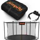 Jumpfly Trampoline Net, 10 FT Trampoline Replacement Safety Enclosure Net for W/ 6 Poles, Round Frame Trampoline, Breathable & Weather-Resistant Trampoline Net with Adjustable Straps