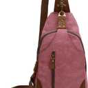 KL928 Canvas Sling Bag Crossbody Bags Casual Shoulder Daypack for Men Women