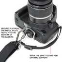 USA Gear Camera Sling Shoulder Strap with Adjustable Neoprene, Safety Tether, Accessory Pocket, Quick Release Buckle - Compatible with Canon, Nikon, Sony and More DSLR and Mirrorless Cameras (Black)