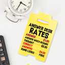 2 x Funny Office Decor Sign Answer Desk Rates Sign for Coworker Teammate Employee Boss Office Desk Cubicle Decor for Birthday Christmas 3.9 x 6.3 Inches Yellow