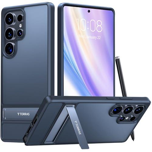 TORRAS for Samsung Galaxy S25 Ultra Case, [12FT Military-Grade Drop Protection] [Built-in Slim Kickstand] Matte Shockproof Cover for S25 Ultra Case, Sleek Grip Finish, Frosted Black