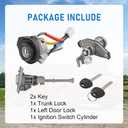 DICMIC Full Lock Cylinder Set Key Ignition Start Barrel Compatible with 2009-2014 Hyundai Sonata 2011-2015 Hyundai Sonata Hybrid Replace# 81970-3SA00, 81250-3SA00