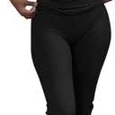 ZFLM Casual Workout Two Piece Outfits for Women Short Sleeve Crop High Waist Foldover Flare Pants Tracksuit Sets Streetwear (X-Small, Black)