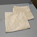 DEZENE Couch Pillow Covers 22x22 Cream: 2 Pack Cozy Soft Velvet Square Throw Pillow Cases for Farmhouse Home Decor