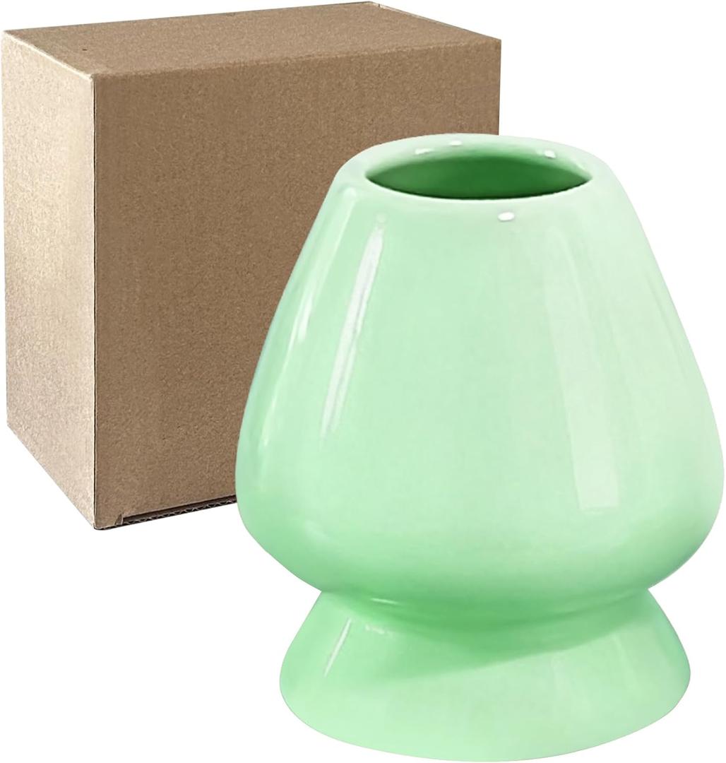 2 x Matcha Whisk Holder Ceramic Chasen Stand for Traditional Japanese Tea Lover Green