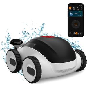 Higgsinno ezSpirit 01 Cordless Robotic Pool Cleaner, Lasts up to 240 Mins, Automatic Pool Vacuum with App,Ultra-fine Dual Filter Ideal for Above/In-Ground Pools up to 1,076 Sq.ft