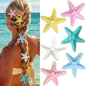 Starfish Hair Clips Pink Blue Sea Star Hair Barrettes Mermaid Beach Hair Clips Christmas Seashell Clips for Hair Mermaid Hair Accessories for Women Girls