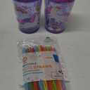 Reduce® Cartwheel Purple Unicorn Tumbler & 
Jacent Plastic Reusable Kids Straws 24 x 6 straws per pack plus 1 cleaning brush
