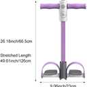 Abdominal Trainer, Sit-Up Training Equipment, 6 Tubes Fitness Elastic Pull Rope, Tension Rope Pull Up Pilate Foot Pedal Resistance Band Workout Tool Ab Shaper (Purple)