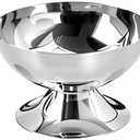 PACEKONER Stainless Steel Ice Cream Bowl, Reusable Salad Cup, Dessert Bowl, Metal Cups, For Sundae, Fruit, Ice Cream, Pudding, Snacks, Condiment (Silver, 3.94 In) 4Pcs