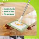 Convenient Any Cloth Changing Mini Lazy Snap Grip Mop Wet and Dry Click on Automatic Gripping Zero Touch for Home Use Portable Quick Small Cleaning Clip Set Hands Free Dust Kitchen Floor