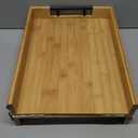 Large Charcuterie Board with Handles, 32 x 12 Inch Foldable Bamboo Serving Cheese Boards - Serving Platter for Meat, Party Appetizers, Outdoor & Fruit