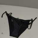 SOLY HUX Women's Bandeau Bikini Top Ruched Strapless Tie Back Swimsuit Bathing Suit Tops (Plain Black), Size: Small 4-6