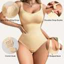 High Waisted Shapewear for Women Seamless Shaping Bodysuit Firm Thong Shapewear Tummy Control Bodysuits for Women (Small)
