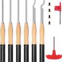 Full Size Carbide Wood Lathe Turning Tools Set with Rubber Grip