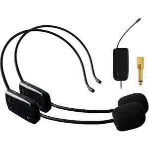 Wireless Microphone System for 2 People, 2.4G Dual Wireless Headset Mics Ideal for Speakers, Voice Amplifier, PA System, Teacher, Tour Guides, Fitness Instructor