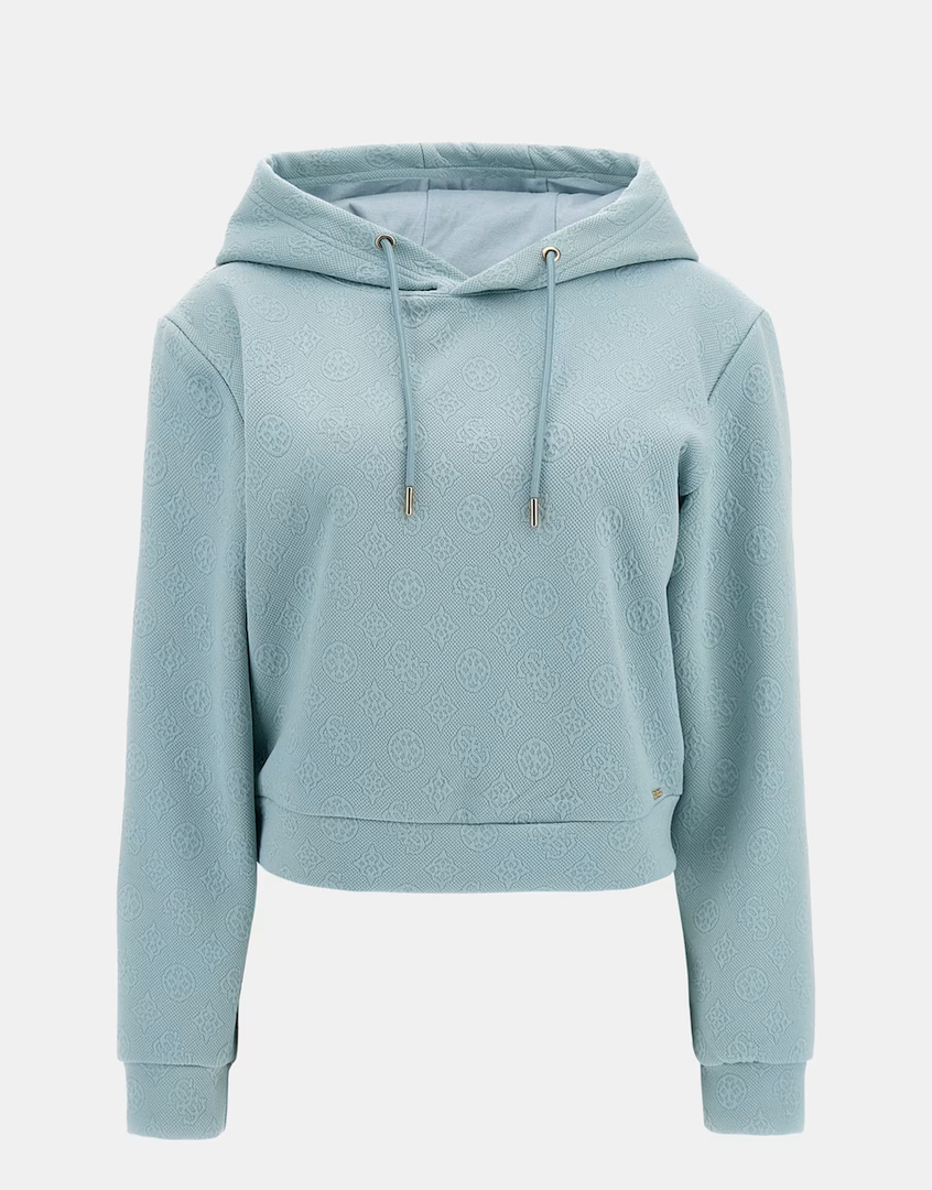 Guess Peony Logo Ocean Hoodie Sweatshirt , Size M