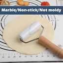 Tianman Small Marble Rolling Pin Pizza Roller, Marble Dough Roller Non-Stick T-Type, For Cake Baking Tortilla Fudge Pizza Cookies and Other Kitchen Baking Cooking (Type 2 White)