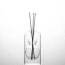Empty Glass Fragrance Reed Diffuser Bottles,for Essential Oil, with 16pcs Black Reed Sticks,Minimalist Decor,2pcs/Set.
