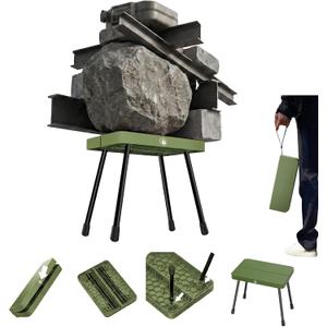 Portable Camping Stool & Travel Seat - 300 lbs Heavy Duty, Aluminum Legs & PP Seat - Ultralight Collapsible Pocket Chair for Adults, Fishing, Hiking, Queuing & Motorcycle Touring (Green)