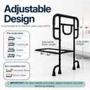 Heavy Duty Bed Rail for Elderly Adults, Supports 500 lbs, Fits King & Queen | California-designed steel construction, adjustable height, secure under-mattress straps, permanent setup, everyday stability.