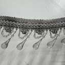 Beaded Trim 4" L, Fringe W/Gimp Top Sold by The Yard - Grey