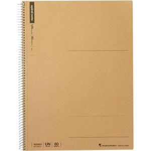 Maruman Spiral Note Basic Unruled Notebook- A4, 8.27" x 11.69", 80 Sheets / 160 Pages, Blank Page Journal, Perforated Pages & Wire-Bound to Lay Flat, Sturdy Kraft Cover, Made in Japan