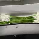 24 Pcs White Artificial Calla Lily Flower White Fake Silk Flowers Real Touch for Wedding Bouquet Office Home Kitchen Decor