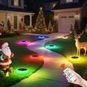 Lightonight Colorful Solar Lights Outdoor, Color Changing Solar Lights with Remote, Colorize Pathway Lights Solar Garden Lights for Landscape Walkway Patio Yard Pool Garden