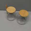 wangsdjy Glass Storage jars with Bamboo Lids and Spoon - 28 oz Airtight Storage Containers Glass jar,Wide Mouth,Leak-Proof,Comes Suitable for Coffee Beans, Tea Leaves,Grains, Dried Fruits (Middle2PCS)