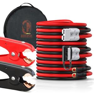 ORCISH 1 Gauge 30 Feet Long Heavy Duty Quick Connect Plug Jumper Cables, 800A Booster Cables with UL-Listed Clamps, Automotive Battery Jumper Cables Kit for Car, SUV and Trucks with Carry Bag (XL)