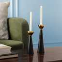 Rely+ Black & Gold Taper Candle Holders Set of 2 Modern Metal Candlestick Holders for Dining Table Centerpiece, Home Dcor, Wedding & Party Decorations