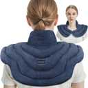 Neck Heating Pad Microwavable for Shoulders, Warmer Wrap Microwave Heating Pad for Neck and Shoulders for Pain Relief (Navy Blue)