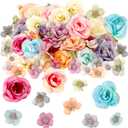 Janinka 174 Pcs Fake Mini Flowers for Crafts Small Silk Artificial Fabric Flowers Bulk for DIY Wedding Birthday Party Wreath Decor, 2 cm 4 cm(Multicolor)