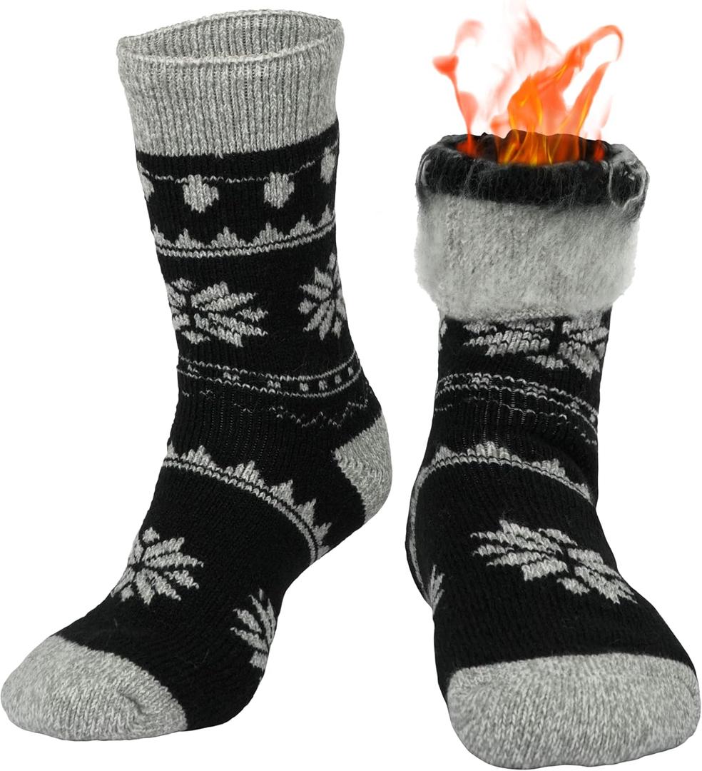 BomKinta Women Thermal Socks - Thick Boot Sock Warm Winter Crew Socks - Cozy Soft Christmas Socks Size 5-10