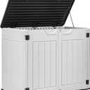 YITAHOME Outdoor Horizontal Storage Sheds w/o Shelf, 35 Cu Ft Lockable Resin Waterproof Shed, Ideal for Garden Tools, Easy to Assemble, Light Gray