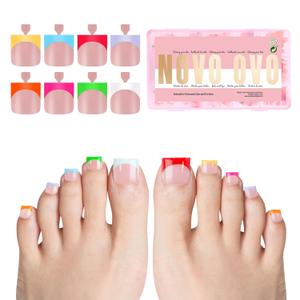 NOVO OVO French Tip Toe Nail Tips press on 8 MIXED COLOR, Sharp Square Toe Nail Tips BABY PINK Toenail Extension, Need Builder Gel Top Coat, no Glue, Full Cover Acrylic for DIY x 15 Sizes 240 pcs NOVO OVO French Tip Toe Nail Tips press on 8 MIXED COLOR, Sharp Square Toe Nail Tips BABY PINK Toenail Extension, Need Builder Gel Top Coat, no Glue, Full Cover Acrylic for DIY x 15 Sizes 240 pcs