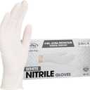 ForPro Disposable Nitrile Gloves, Chemical Resistant, Powder-Free, Latex-Free, Non-Sterile, Food Safe, 4 Mil, White, Large, 100-Count