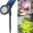 Solar Spot Lights Outdoor, Bright Solar Landscape Spotlights Waterproof 18LED 2-in-1 Solar Powered Flag Light Adjustable Auto On/Off Uplights for Flag Pole Yard Garden Decor Patio, 1Pack (Cool White)