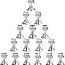 Urban Deco 16PK Table Number Holders Place Card Holders 1.7 Inch Table Card Holders Steel Card Holders for Photos, Food Signs, Memo Notes, Weddings, Restaurants, Birthdays(Silver)