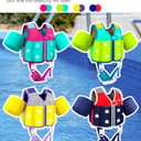 Kids Pool Floaties 1-2-3-5-7-9 Years Old, Toddler Swim Vest 20-30-50-70 Pounds, Comfortable Extended Wear Kids Float Jacket with Crotch Strap, Bright & Colorful Design and Unpadded Sides for Comfort, Small
