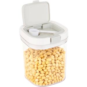 Airtight Food Storage Container, 44oz Moisture-Proof Canister with Measuring Spoon for Coffee, Protein Powder, Sugar, Flour, Cereal, Kitchen & Pantry Organization (1300ML) (Medium)