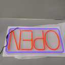 16.5" X 9" Led Neon Open Signs for Business - 12V/2A Ultra Bright Led Neon Sign with ON/OFF Switch - Plug In Electric Light Up Sign for Bar, Salon, Coffee Stores, Club, Hotel (Horizontal) (Blue/Red-Horizontal)
