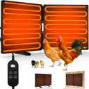 Chicken Coop Heater for Winter, Adjustable Temperature and Time Setting Chicken Heater for Inside Coop, 220W Radiant Heat Large Size Waterproof Chicken Coop Warmer for Outdoor Pet, 22.5'' X 11.2''