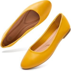 Hash Bubbie Women's Flats Shoes Ballet Flats Dress Shoes Comfortable PU Leather Slip on Shoes for Women, Size 9.5