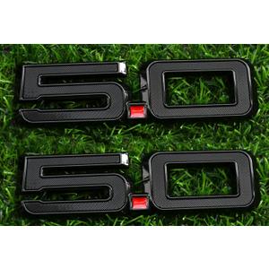 2pcs 5.0 Side Emblems 3D Badge Replacement for 2024 Mustang GT PR3Z-16228-D New (Red Black)