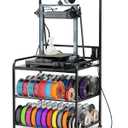 AHOWPD 3D Printer Rack Filaments Storage - Rolling 3d Printing Stand Filament Organizer, Spools Holder Racks Cart with Wheels, Heavy Duty Shelf Hold Spool PLA, ABS, PETG for Garage Office Workshop