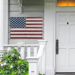 Glitzhome 42" L Wooden Patriotic Wall Decor Americana National Flag Wall Hanging Sign Patriotic Decorations