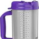Mugs N Coffee 32 oz Travel Mugs Purple and Teal Hospital Mugs for Cold Drinks Double Wall, Large Handle BPA-Free, Leak-Resistant Includes Lids and Straws Made in USA
